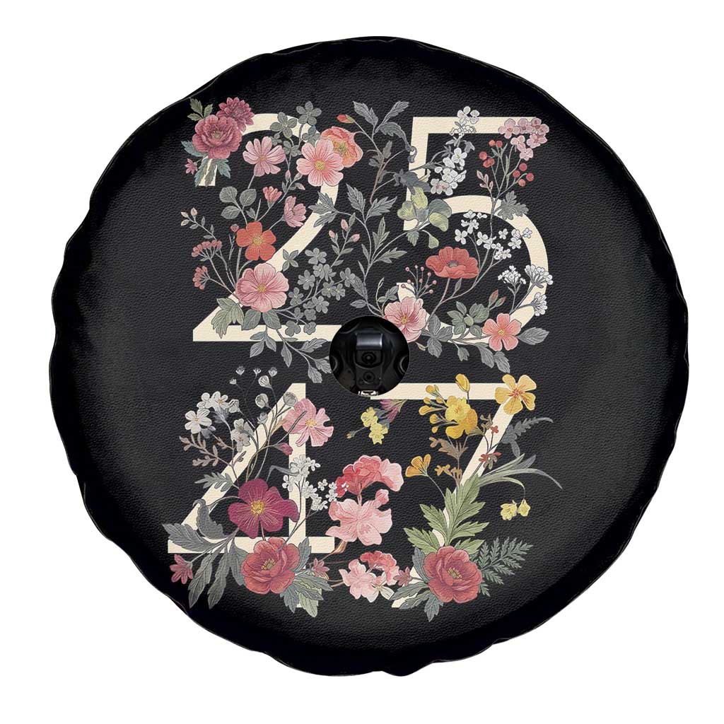 2547 Wildflower Floral Graphic Spare Tire Cover Subtle Coded 25th Amendment Political Satire Aesthetic