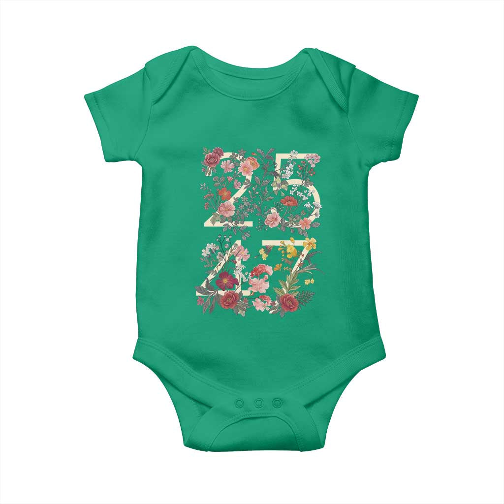 2547 Wildflower Floral Graphic Baby Onesie Subtle Coded 25th Amendment Political Satire Aesthetic