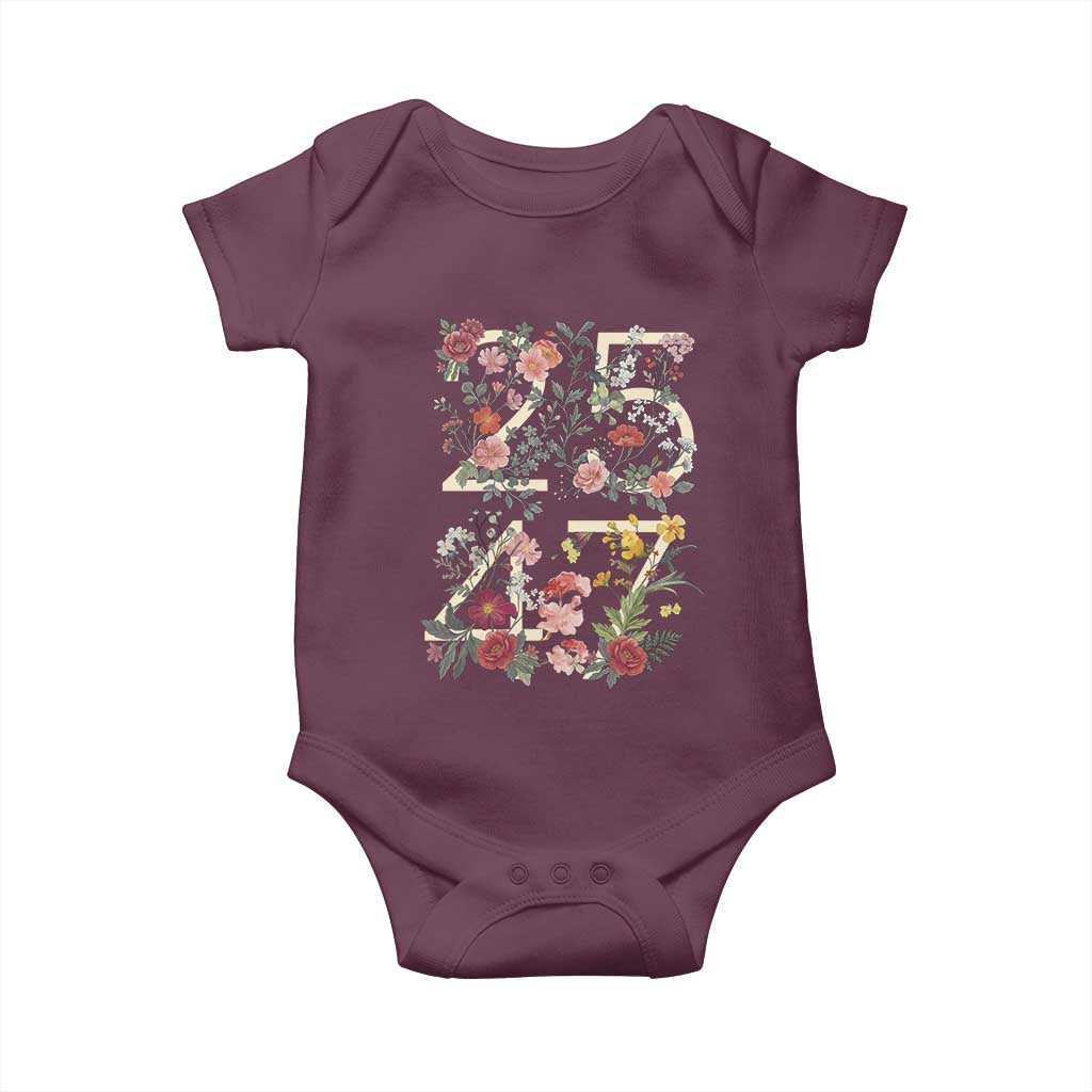 2547 Wildflower Floral Graphic Baby Onesie Subtle Coded 25th Amendment Political Satire Aesthetic
