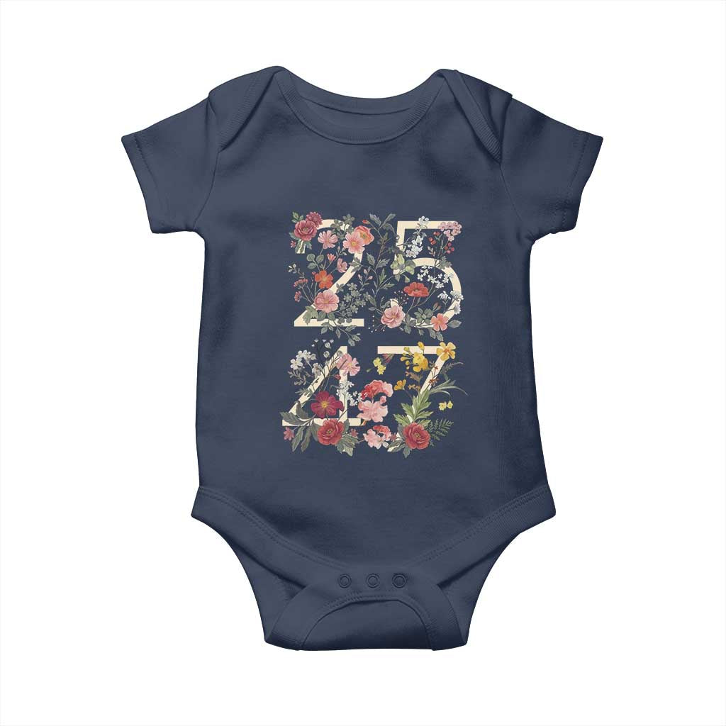 2547 Wildflower Floral Graphic Baby Onesie Subtle Coded 25th Amendment Political Satire Aesthetic