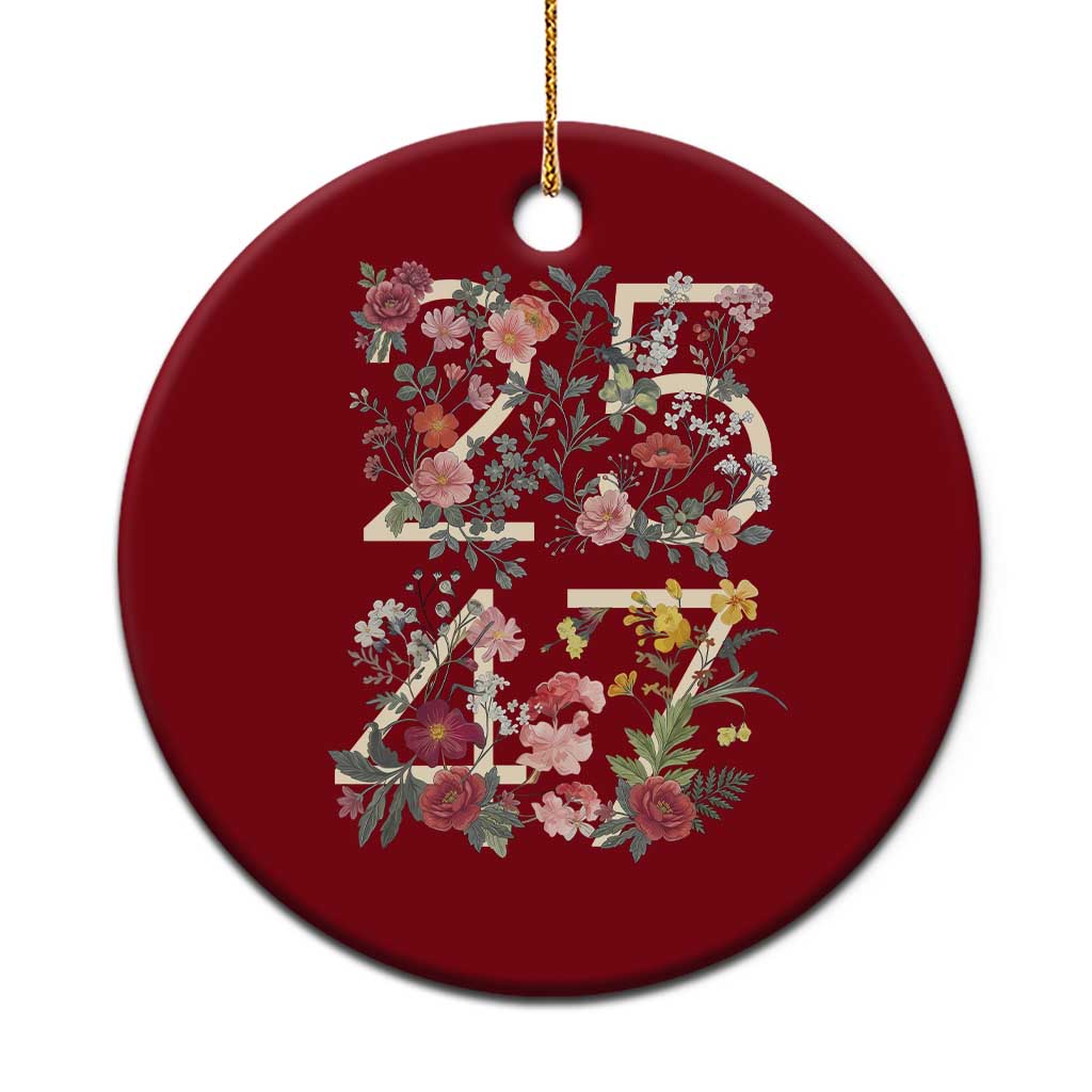2547 Wildflower Floral Graphic Ceramic Ornament Subtle Coded 25th Amendment Political Satire Aesthetic