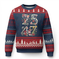 2547 Wildflower Floral Graphic Ugly Christmas Sweater Subtle Coded 25th Amendment Political Satire Aesthetic