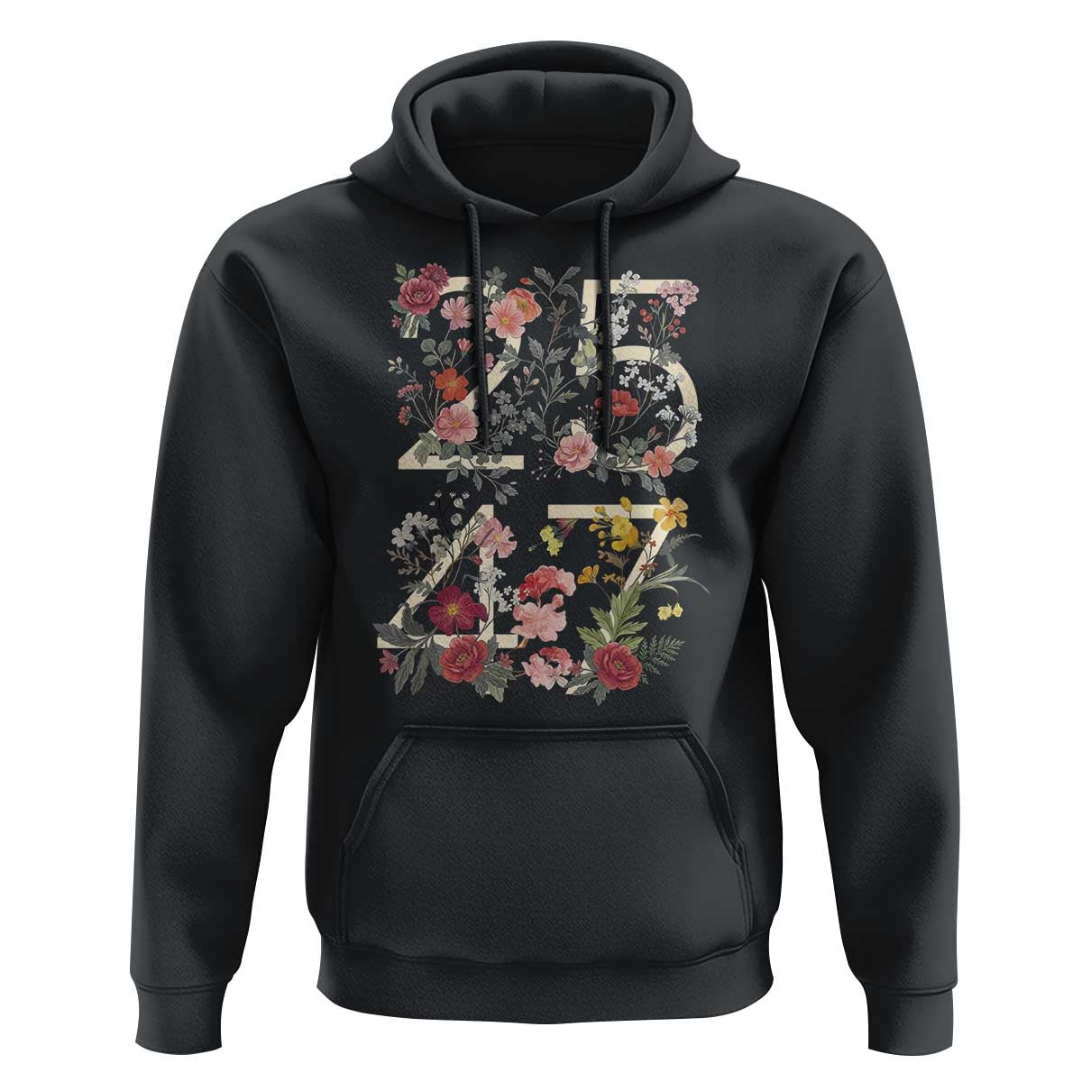 2547 Wildflower Floral Graphic Hoodie Subtle Coded 25th Amendment Political Satire Aesthetic