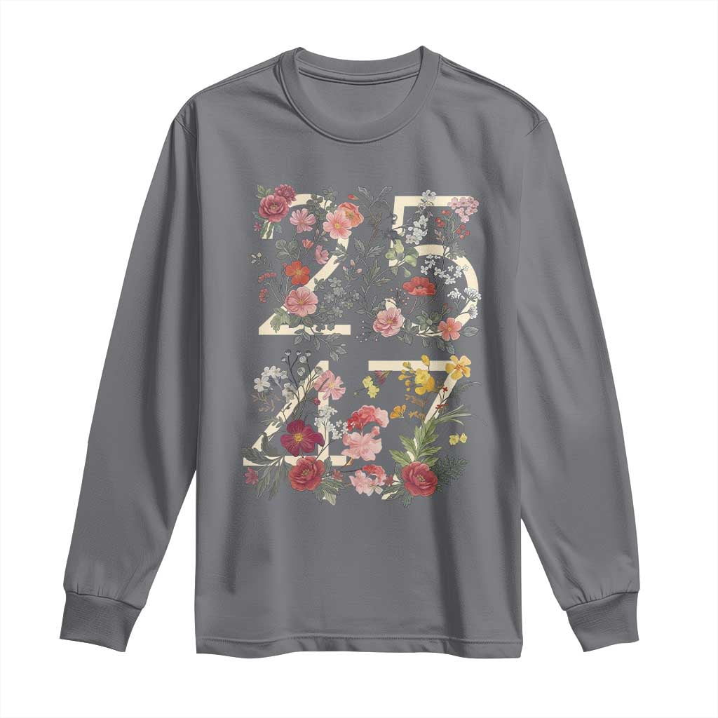2547 Wildflower Floral Graphic Long Sleeve Shirt Subtle Coded 25th Amendment Political Satire Aesthetic