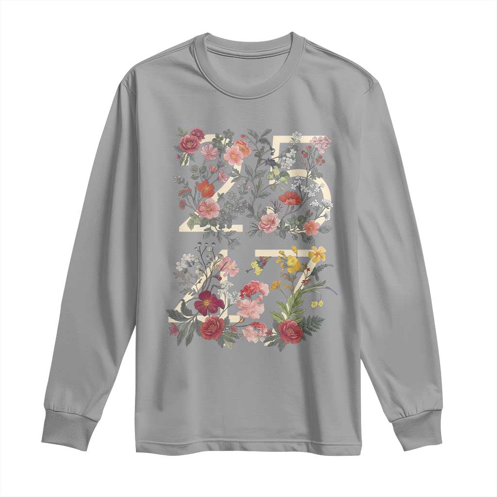 2547 Wildflower Floral Graphic Long Sleeve Shirt Subtle Coded 25th Amendment Political Satire Aesthetic