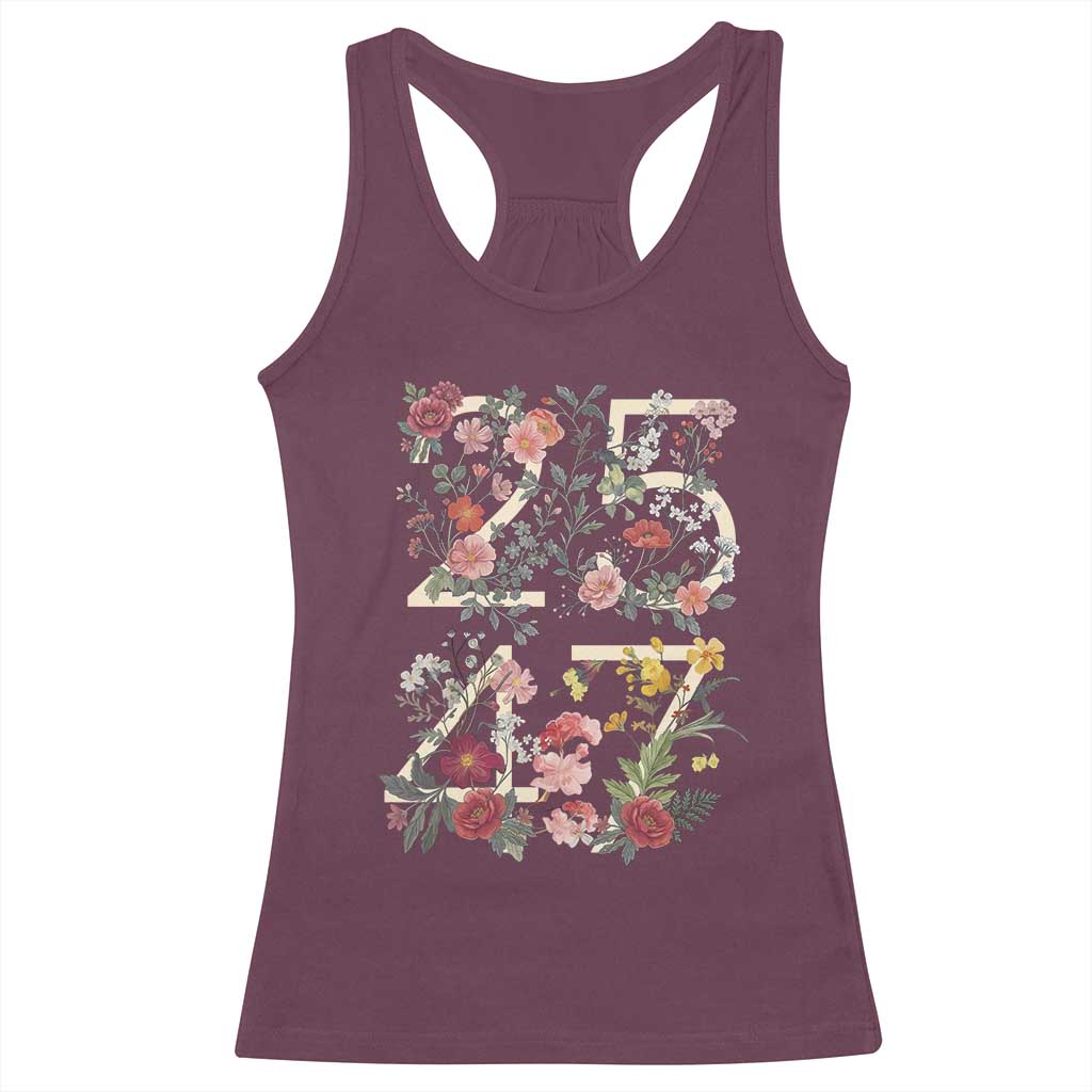 2547 Wildflower Floral Graphic Racerback Tank Top Subtle Coded 25th Amendment Political Satire Aesthetic