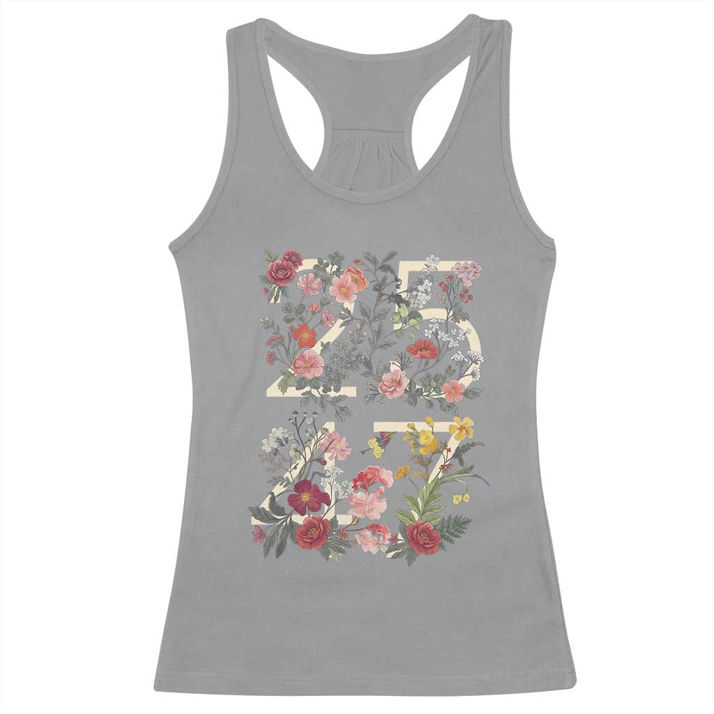2547 Wildflower Floral Graphic Racerback Tank Top Subtle Coded 25th Amendment Political Satire Aesthetic