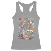 2547 Wildflower Floral Graphic Racerback Tank Top Subtle Coded 25th Amendment Political Satire Aesthetic