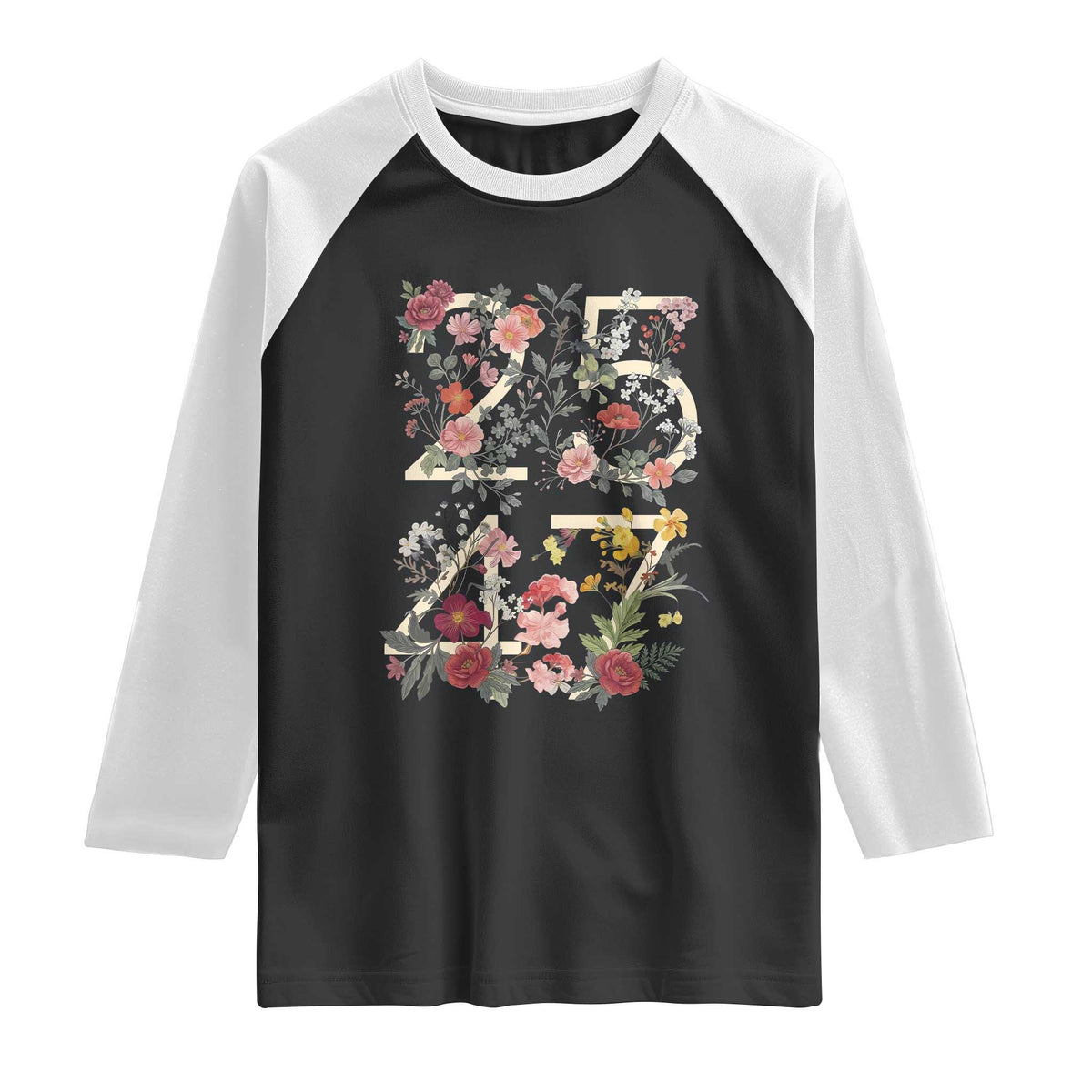 2547 Wildflower Floral Graphic Raglan Shirt Subtle Coded 25th Amendment Political Satire Aesthetic