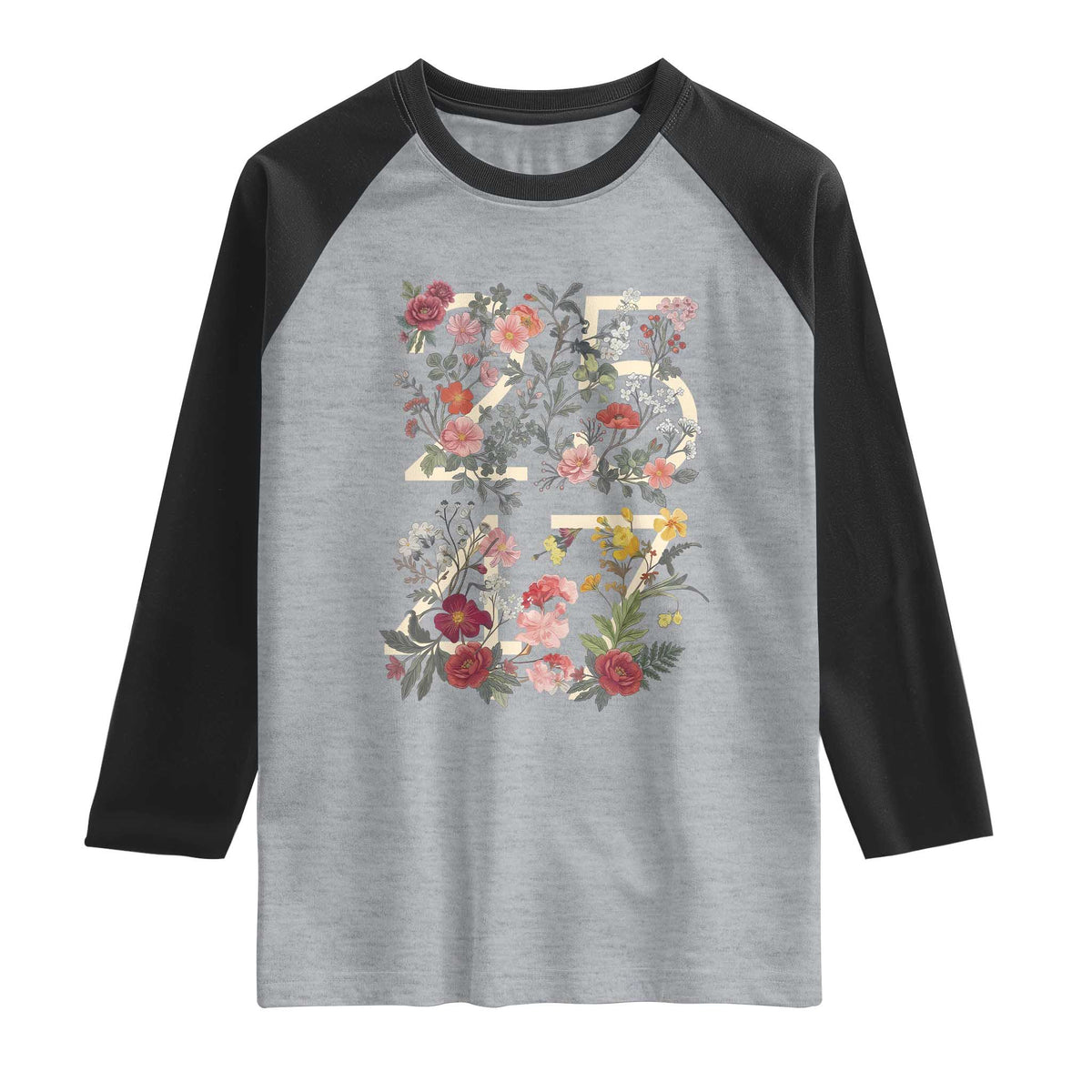 2547 Wildflower Floral Graphic Raglan Shirt Subtle Coded 25th Amendment Political Satire Aesthetic