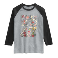 2547 Wildflower Floral Graphic Raglan Shirt Subtle Coded 25th Amendment Political Satire Aesthetic