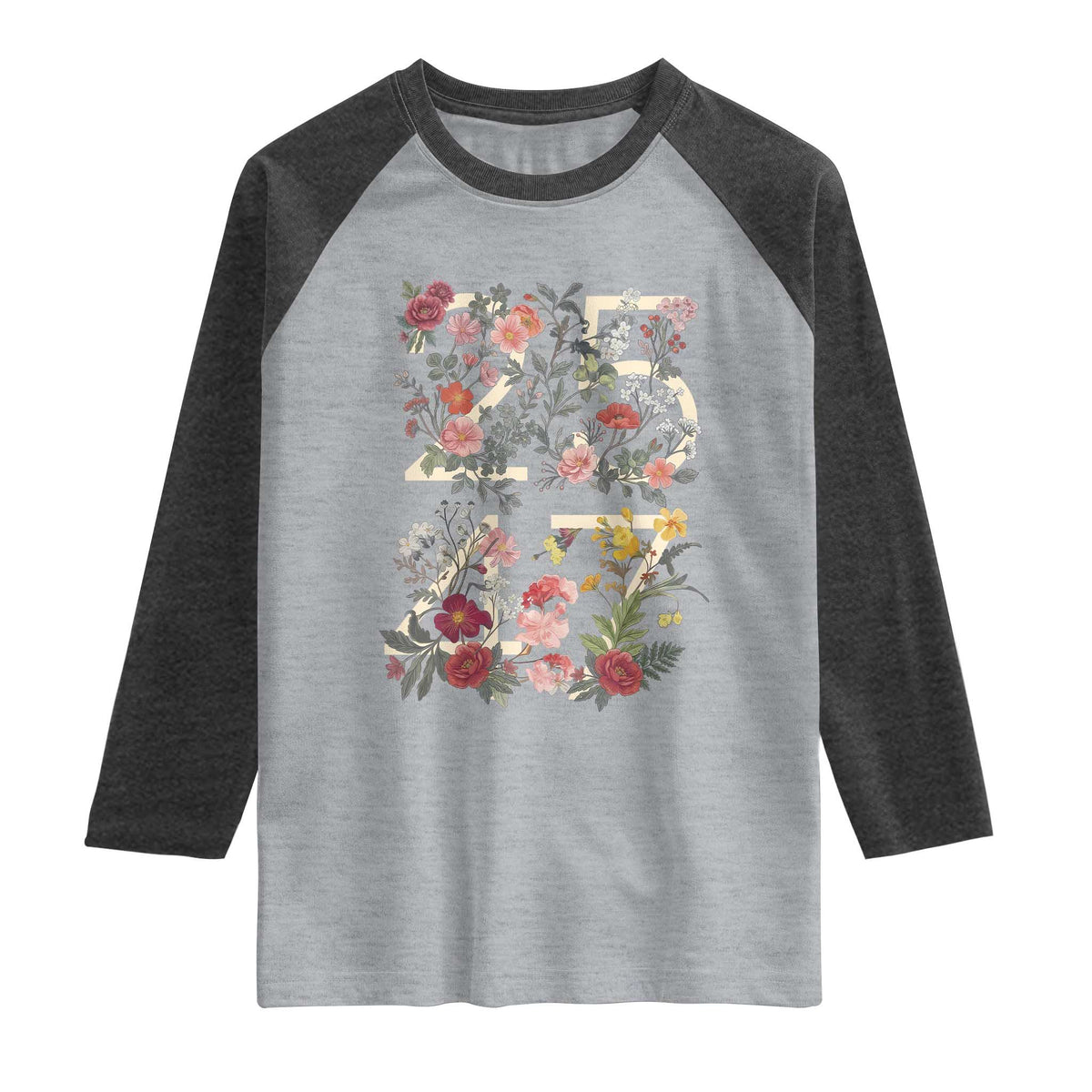 2547 Wildflower Floral Graphic Raglan Shirt Subtle Coded 25th Amendment Political Satire Aesthetic