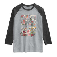 2547 Wildflower Floral Graphic Raglan Shirt Subtle Coded 25th Amendment Political Satire Aesthetic