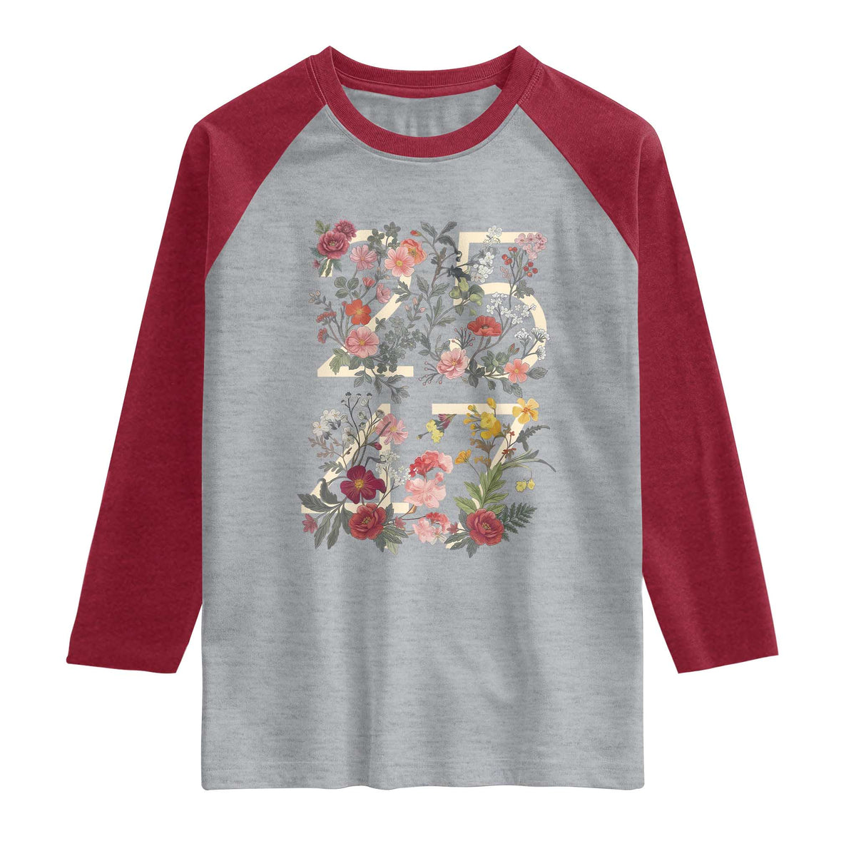 2547 Wildflower Floral Graphic Raglan Shirt Subtle Coded 25th Amendment Political Satire Aesthetic