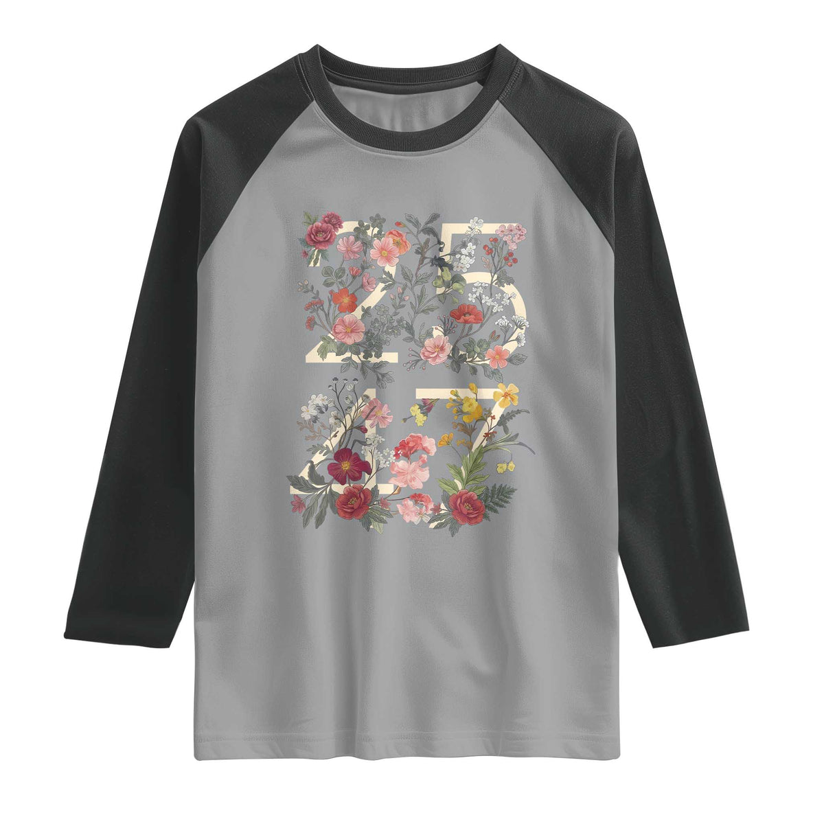 2547 Wildflower Floral Graphic Raglan Shirt Subtle Coded 25th Amendment Political Satire Aesthetic