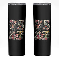 2547 Wildflower Floral Graphic Skinny Tumbler Subtle Coded 25th Amendment Political Satire Aesthetic