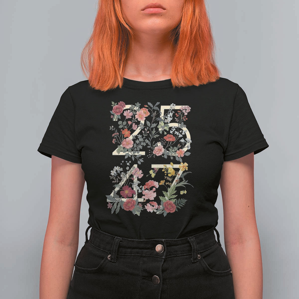 2547 Wildflower Floral Graphic T Shirt For Women Subtle Coded 25th Amendment Political Satire Aesthetic
