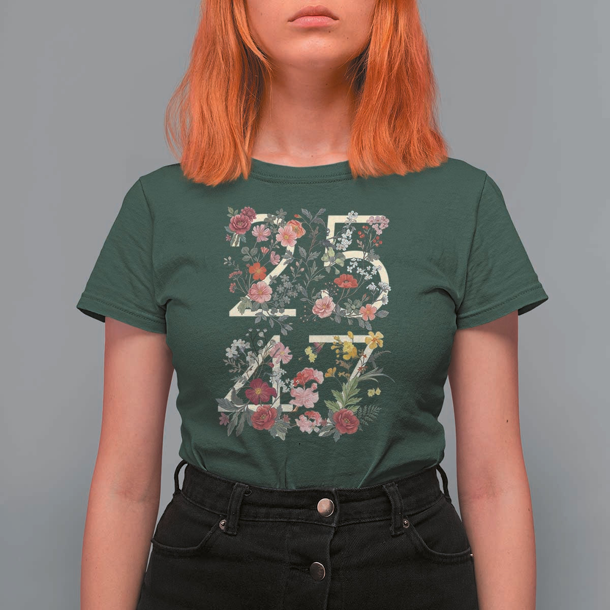 2547 Wildflower Floral Graphic T Shirt For Women Subtle Coded 25th Amendment Political Satire Aesthetic
