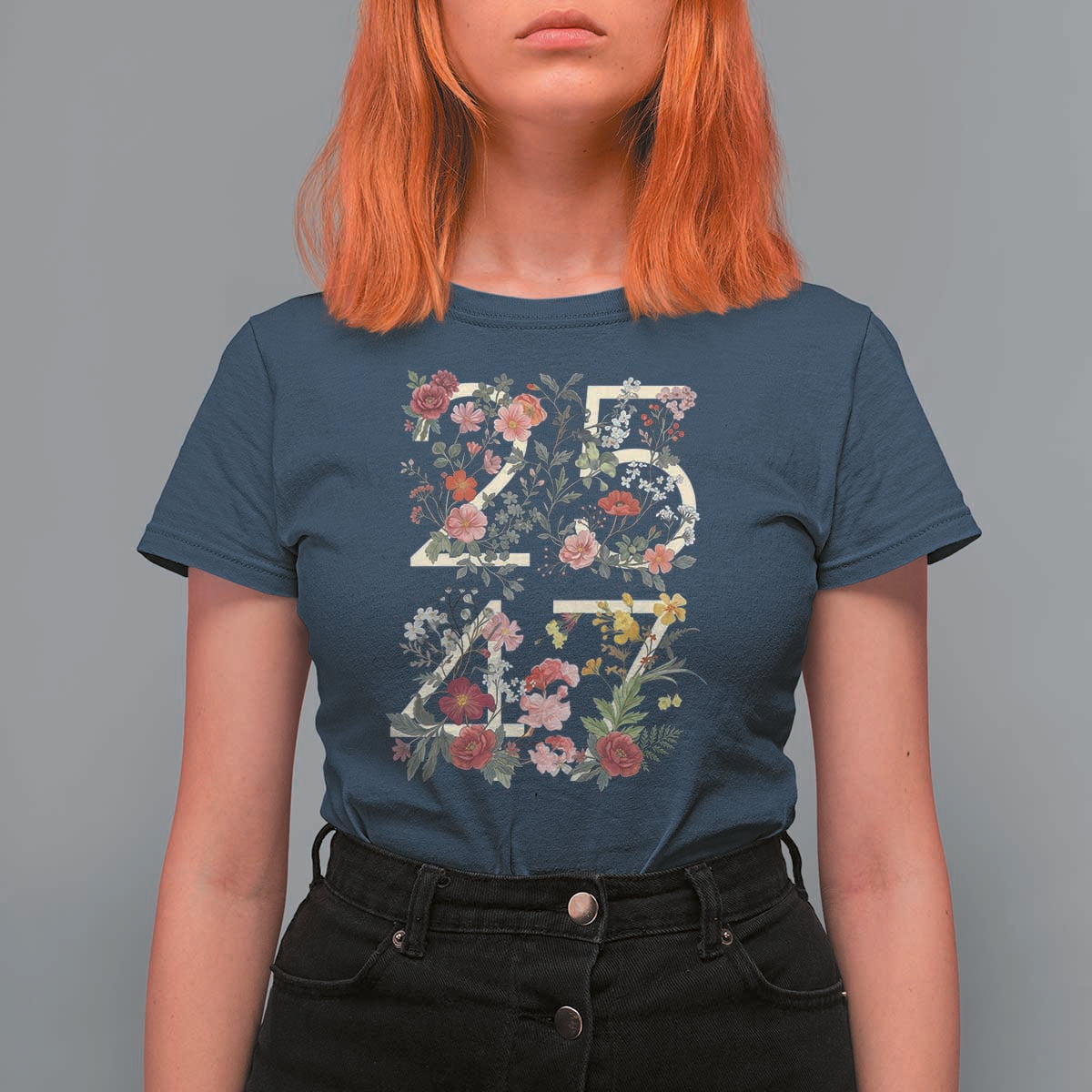 2547 Wildflower Floral Graphic T Shirt For Women Subtle Coded 25th Amendment Political Satire Aesthetic