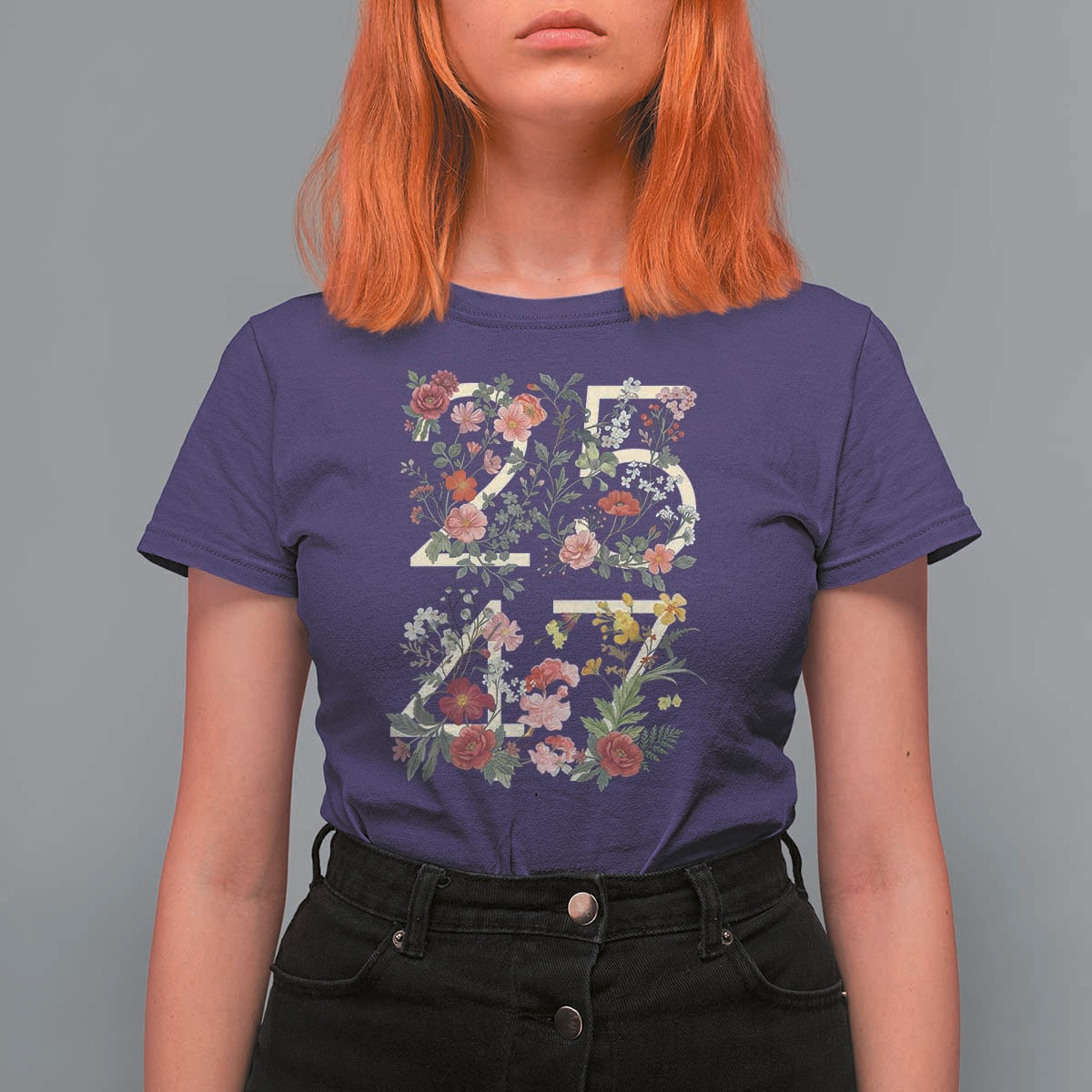 2547 Wildflower Floral Graphic T Shirt For Women Subtle Coded 25th Amendment Political Satire Aesthetic