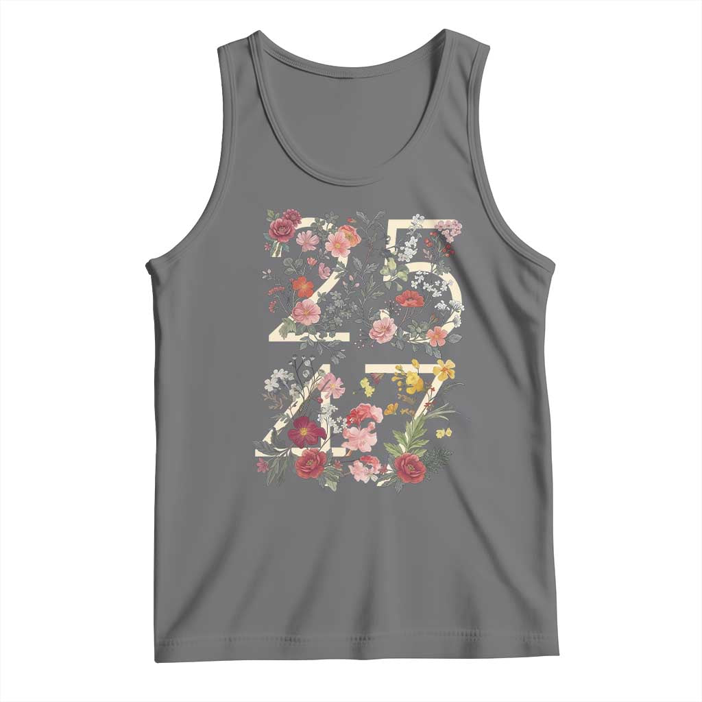 2547 Wildflower Floral Graphic Tank Top Subtle Coded 25th Amendment Political Satire Aesthetic