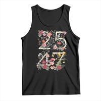 2547 Wildflower Floral Graphic Tank Top Subtle Coded 25th Amendment Political Satire Aesthetic