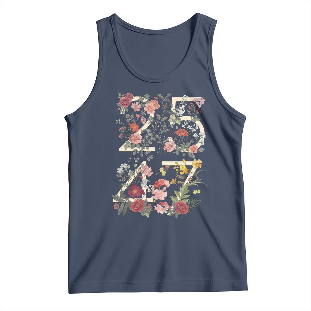 2547 Wildflower Floral Graphic Tank Top Subtle Coded 25th Amendment Political Satire Aesthetic