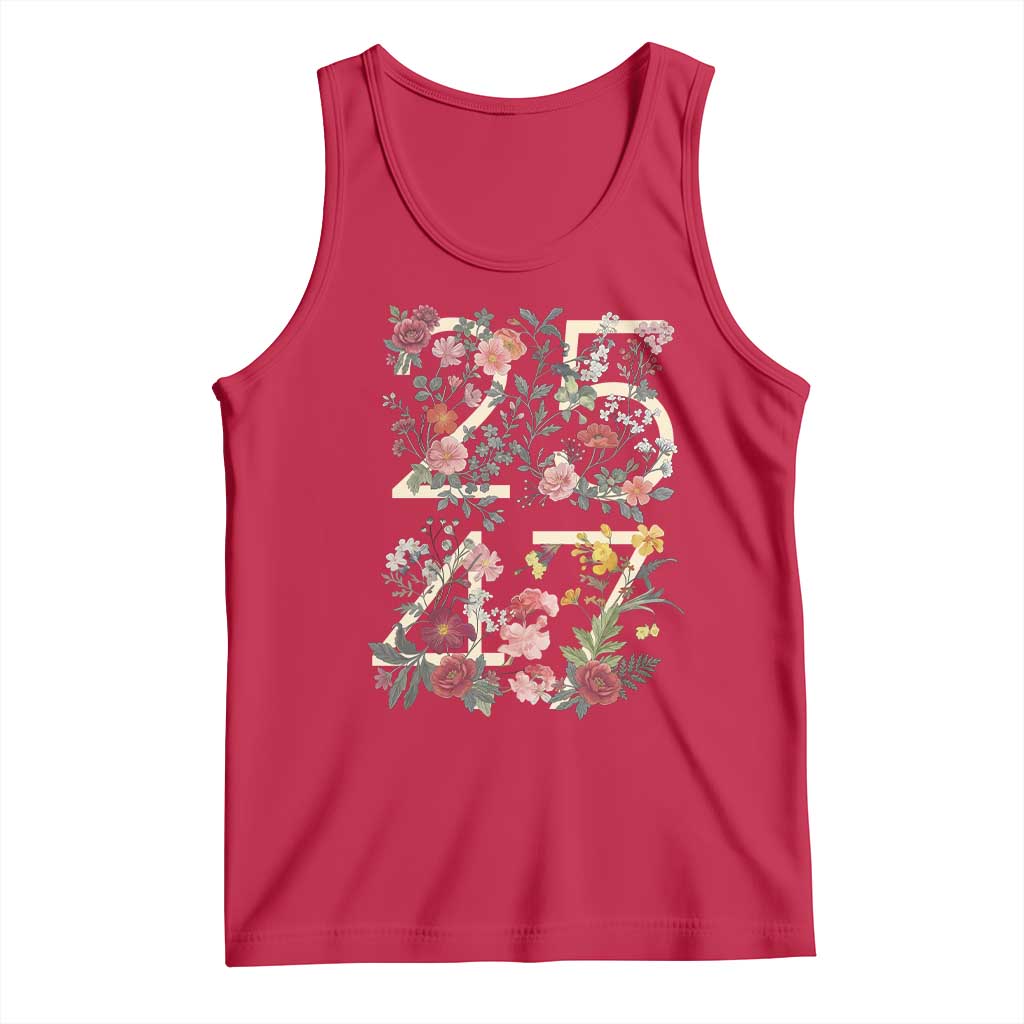 2547 Wildflower Floral Graphic Tank Top Subtle Coded 25th Amendment Political Satire Aesthetic