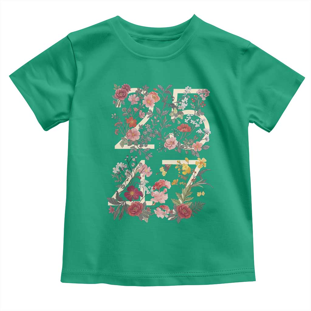 2547 Wildflower Floral Graphic Toddler T Shirt Subtle Coded 25th Amendment Political Satire Aesthetic
