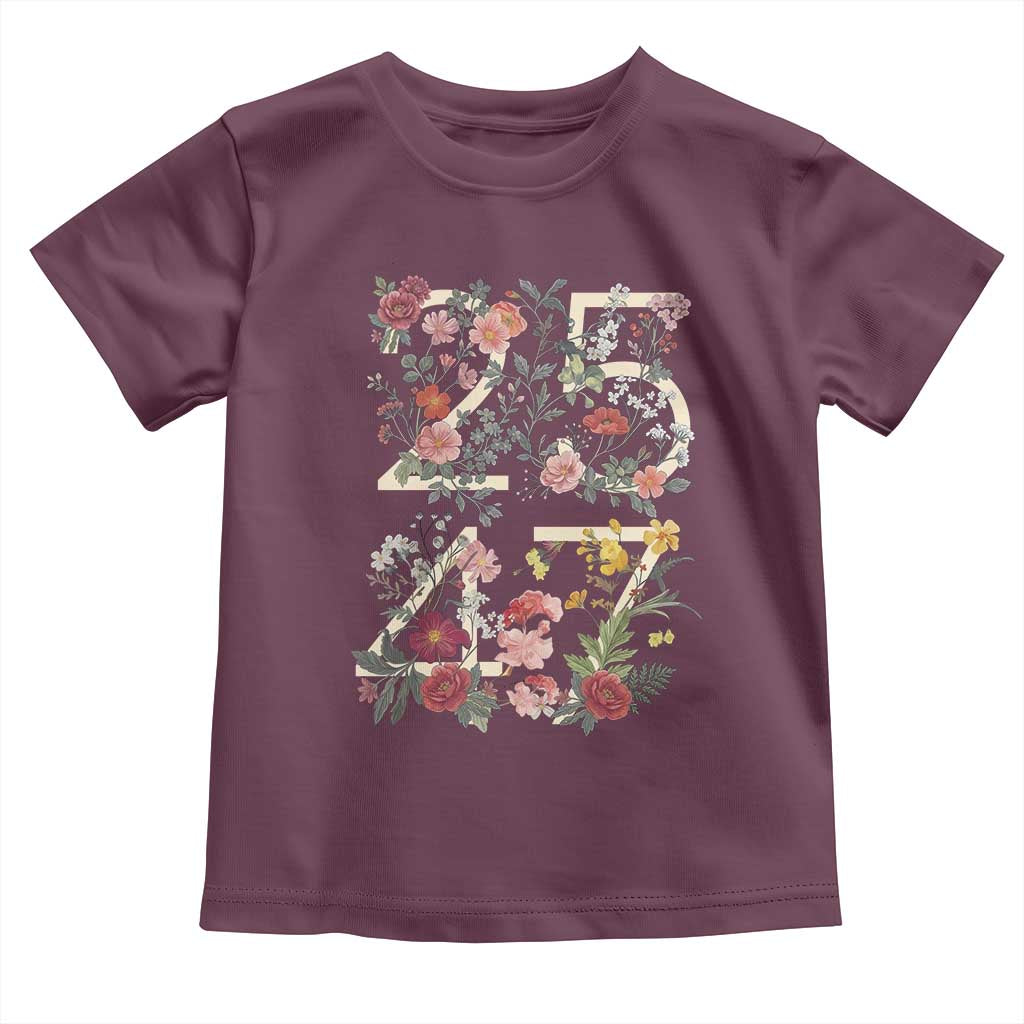 2547 Wildflower Floral Graphic Toddler T Shirt Subtle Coded 25th Amendment Political Satire Aesthetic