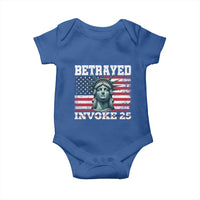 Betrayed Invoke 25 Statue of Liberty Crying Baby Onesie 25th Amendment Distressed Flag Political Satire Graphic