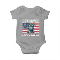 Betrayed Invoke 25 Statue of Liberty Crying Baby Onesie 25th Amendment Distressed Flag Political Satire Graphic