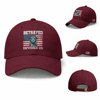 Betrayed Invoke 25 Statue of Liberty Crying Baseball Cap 25th Amendment Distressed Flag Political Satire Graphic
