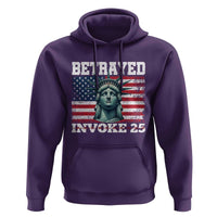 Betrayed Invoke 25 Statue of Liberty Crying Hoodie 25th Amendment Distressed Flag Political Satire Graphic