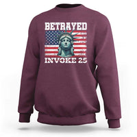 Betrayed Invoke 25 Statue of Liberty Crying Sweatshirt 25th Amendment Distressed Flag Political Satire Graphic