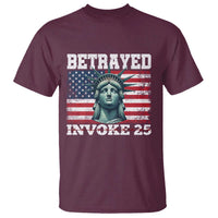Betrayed Invoke 25 Statue of Liberty Crying T Shirt 25th Amendment Distressed Flag Political Satire Graphic