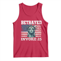 Betrayed Invoke 25 Statue of Liberty Crying Tank Top 25th Amendment Distressed Flag Political Satire Graphic