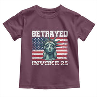 Betrayed Invoke 25 Statue of Liberty Crying Toddler T Shirt 25th Amendment Distressed Flag Political Satire Graphic