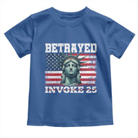 Betrayed Invoke 25 Statue of Liberty Crying Toddler T Shirt 25th Amendment Distressed Flag Political Satire Graphic