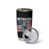 Betrayed Invoke 25 Statue of Liberty Crying Tumbler Cup 25th Amendment Distressed Flag Political Satire Graphic