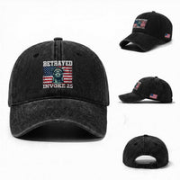Betrayed Invoke 25 Statue of Liberty Crying Washed Cotton Baseball Cap 25th Amendment Distressed Flag Political Satire Graphic