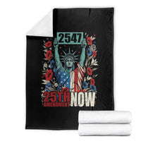 25th Amendment Now 2547 Throw Blanket Statue of Liberty Floral Political Statement Graphic