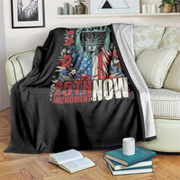 25th Amendment Now 2547 Throw Blanket Statue of Liberty Floral Political Statement Graphic