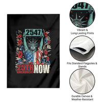 25th Amendment Now 2547 Garden Flag Statue of Liberty Floral Political Statement Graphic
