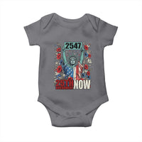 25th Amendment Now 2547 Baby Onesie Statue of Liberty Floral Political Statement Graphic