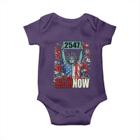 25th Amendment Now 2547 Baby Onesie Statue of Liberty Floral Political Statement Graphic