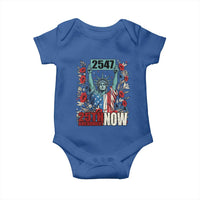 25th Amendment Now 2547 Baby Onesie Statue of Liberty Floral Political Statement Graphic