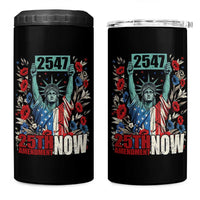25th Amendment Now 2547 4 in 1 Can Cooler Tumbler Statue of Liberty Floral Political Statement Graphic