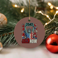 25th Amendment Now 2547 Ceramic Ornament Statue of Liberty Floral Political Statement Graphic