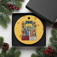 25th Amendment Now 2547 Ceramic Ornament Statue of Liberty Floral Political Statement Graphic